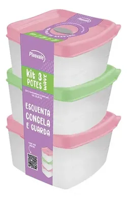 Set Contenedores Plástico 600ml Almacenamiento Cocina Coral Claro