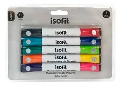 Set Marcadores De Pizarra Doble Punta Isofit Coral Claro