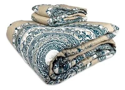 Quilt Reversible Da Vinci 2 Plazas Poliéster Beige