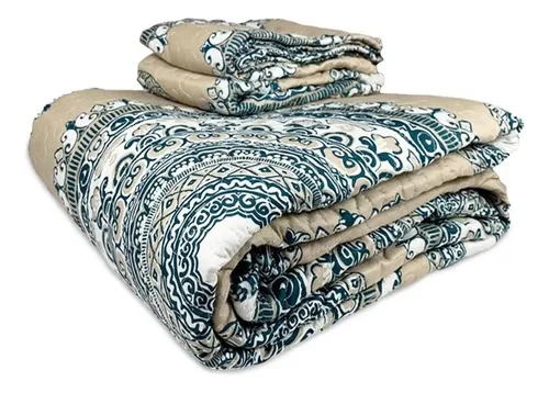 Quilt Reversible Da Vinci 2 Plazas Poliéster Beige