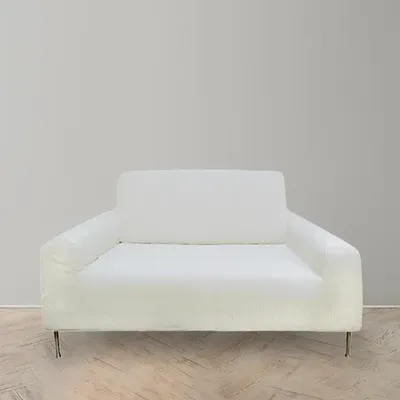 Funda De Sillón Anastasia Cuadrado 2 Cuerpos Crudo Coral Claro