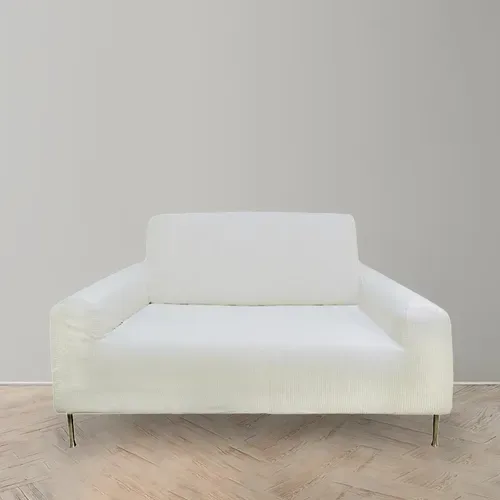 Funda De Sillón Anastasia Cuadrado 2 Cuerpos Crudo Coral Claro