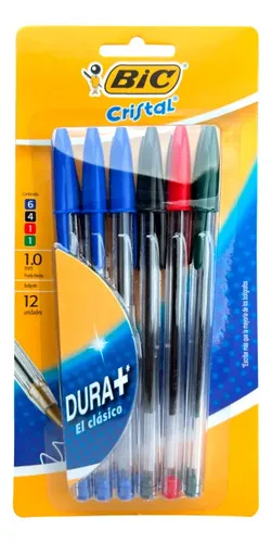 Set 12 Bolígrafos Bic Cristal Multicolor Punta 1.0mm Amarillo