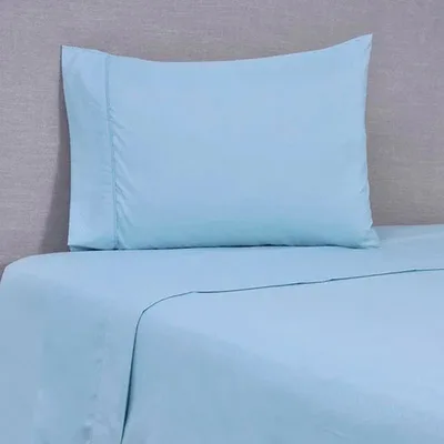 Set De Sábanas Microfibra Embossed 1,5 Plazas Celeste