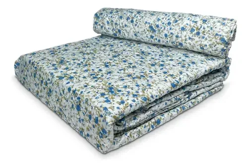 Quilt Hotpress Estampado Floral 1.5 Plazas Poliéster Coral Claro