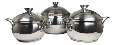 Batería De Cocina Acero Inoxidable 6 Piezas