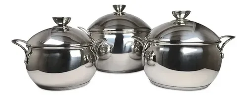 Batería De Cocina Acero Inoxidable 6 Piezas