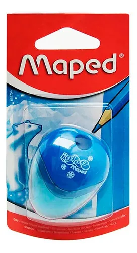 Sacapuntas Plástico Con Depósito Maped Azul