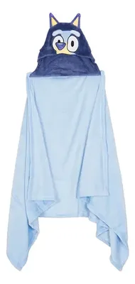 Manta Capucha Flannel 3d Infantil Bluey Coral Claro