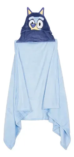 Manta Capucha Flannel 3d Infantil Bluey Coral Claro