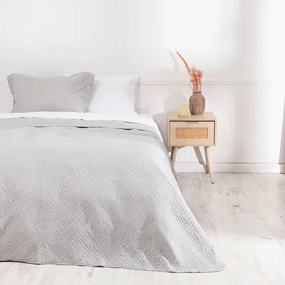Quilt Cordoba Reversible 1.5 Plazas Poliéster Gris