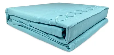 Set De Sábanas Bordada 210 Hilos 2.5 Plazas Turquesa