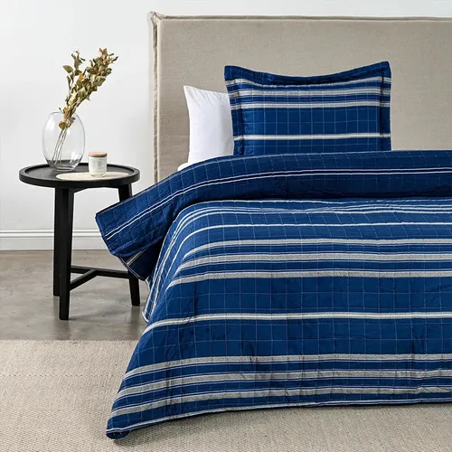 Quilt Estampado 1.5 Plazas Microfibra Marino Coral Claro