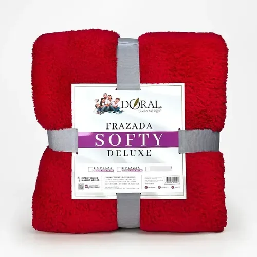 Frazada Softy Térmica 2 Plazas Poliéster Coral Claro