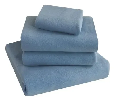 Set De Sábanas Polar Lisa 2.5 Plazas Azul Azul