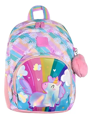 Mochila Escolar Denit 17l Impermeable Acolchada Coral Claro