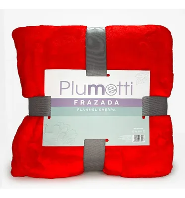 Frazada Flannel Térmica 2 Plazas Poliéster Rojo