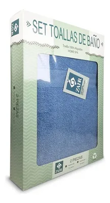 Set De Toallas Algodón 100% Cara Y Baño Celeste