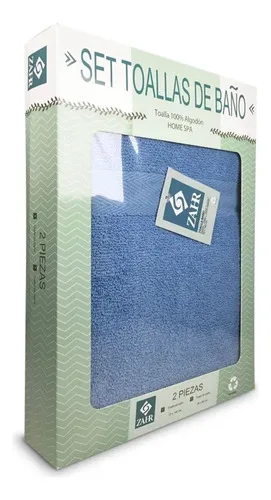 Set De Toallas Algodón 100% Cara Y Baño Celeste