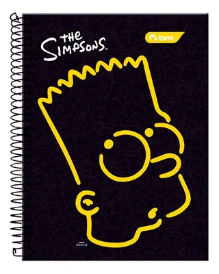 Cuaderno Top Los Simpsons 150 Hojas Tapa Dura Coral Claro