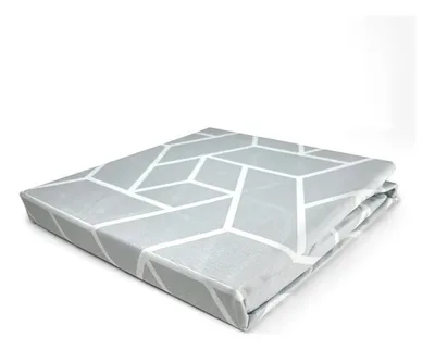 Set De Sábanas Micro Piel 2 Plazas Geométrico Gris