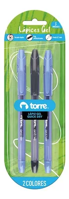 Set 3 Bolígrafos Gel Quick Dry 0,7mm Azul Amarillo