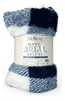 Manta Térmica Softy Poliéster Cuadrillé Azul Azul