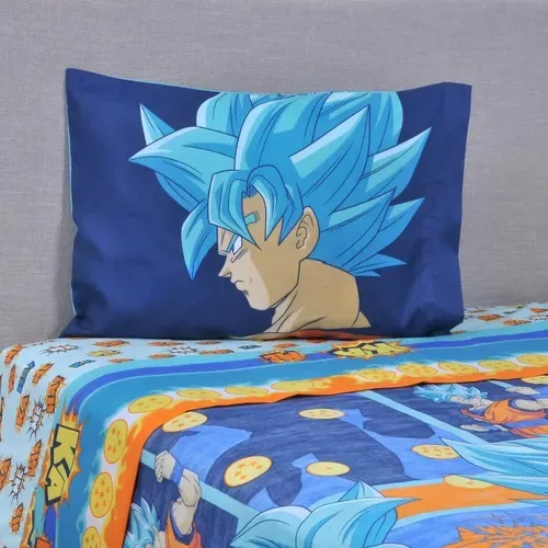 Set De Sábanas Microfibra Single Dragon Ball Z Verde Oscuro