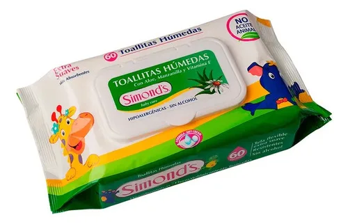 Toallas Húmedas Desechables Aloe Vera 60 Unidades