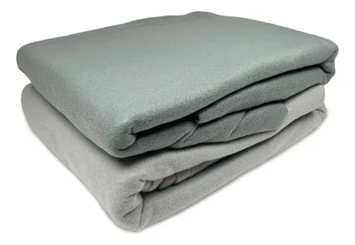 Set De Sábanas Polar Bicolor 2 Plazas Gris Gris