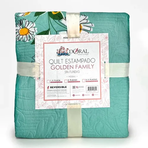 Quilt Hotpress Reversible 1.5 Plazas Poliéster Celeste