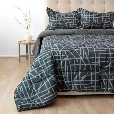 Plumón Sherpa Estampado Deluxe 2.5 Plazas Poliéster