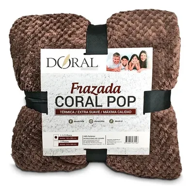 Frazada Térmica Coral Pop 2 Plazas Poliéster Coral Claro