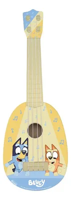 Guitarra Acústica Infantil Bluey 4 Cuerdas Coral Claro