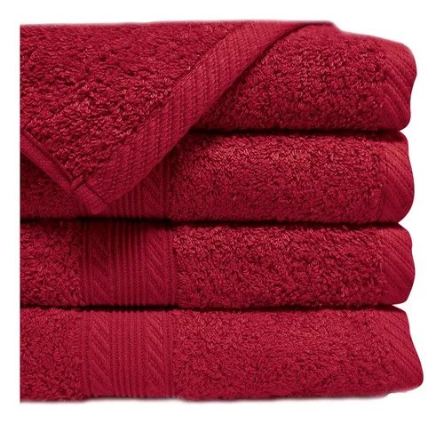 Toalla De Baño Algodón 70x140cm Absorbente Rojo