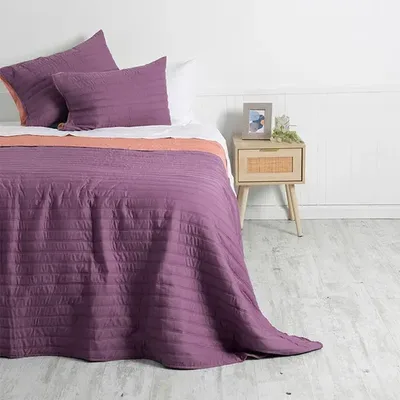 Quilt Toledo Liso 2 Plazas Poliéster Mashini Coral Claro