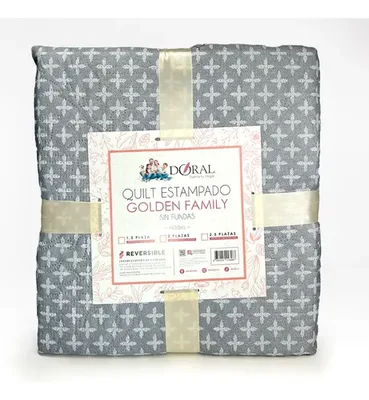 Quilt Hotpress Reversible 2 Plazas Poliéster Gris