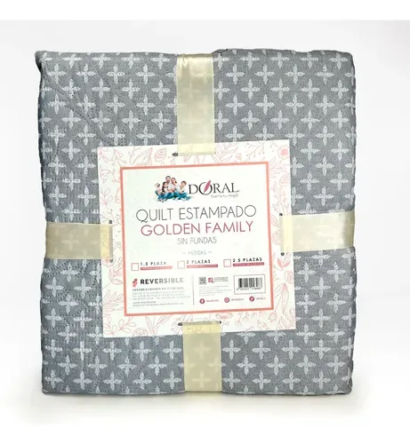 Quilt Hotpress Reversible 2 Plazas Poliéster Gris