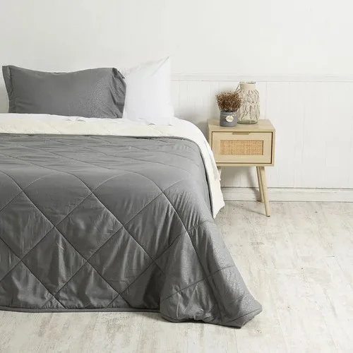 Plumón Sherpa Microfibra 1.5 Plazas Gris Gris