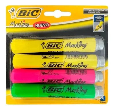 Set Destacadores Bic Brite Xl Surtido Multicolor Coral Claro