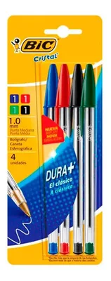 Bolígrafo Bic Cristal 4 Colores Punta 1mm Amarillo