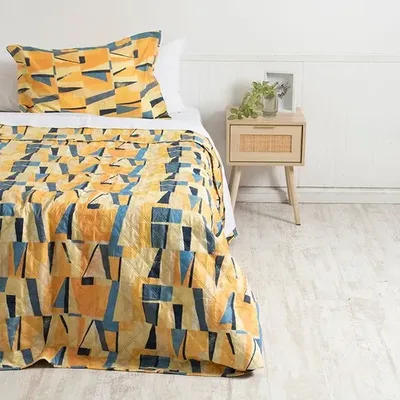 Quilt Estampado Reversible 1.5 Plaza Poliéster Coral Claro