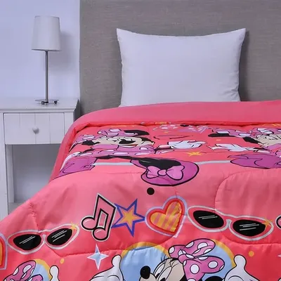 Plumón Microfibra Reversible 1.5 Plazas Minnie Coral Claro