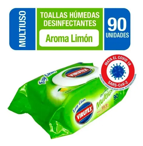 Toallas Desinfectantes Multiuso Limón Pack 90