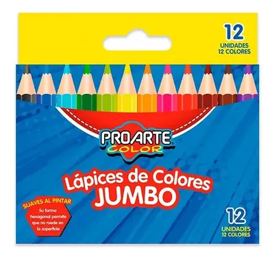 Lápiz De Color Jumbo Hexagonal Corto Proarte