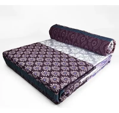 Quilt Hotpress Estampado 1.5 Plazas Poliéster Lila