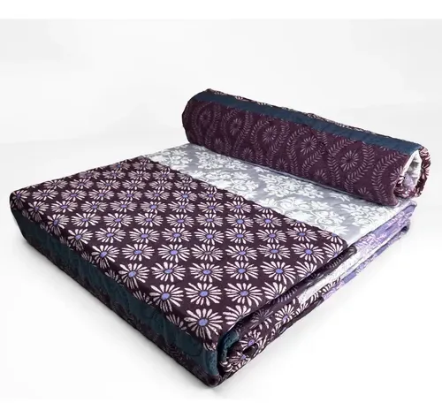 Quilt Hotpress Estampado 1.5 Plazas Poliéster Lila