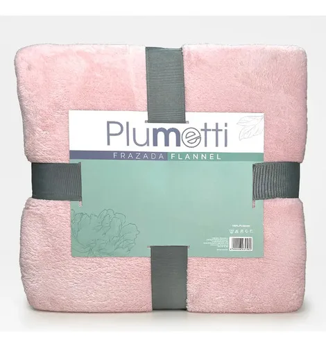 Frazada Flannel 1.5 Plazas Poliéster Suave Rosa Claro