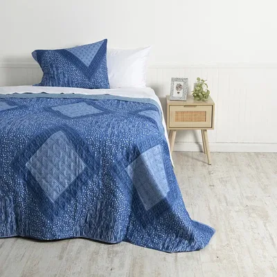 Quilt Estampado Reversible 1.5 Plazas Poliéster Coral Claro