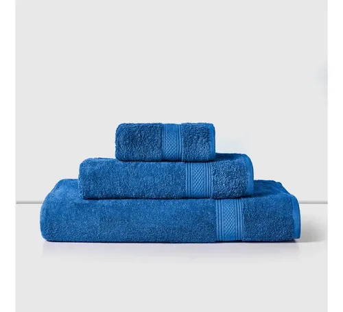 Toalla De Mano 100% Algodón Absorbente Azul